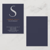 Carte De Visite Moderne Monogramme élégant professionnel vertical (Devant / Derrière)