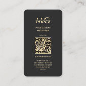 Carte De Visite Moderne Monogramme Marketing Professionnel Faux Go (Dos)