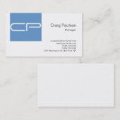 Carte de visite moderne Monogramme moderne bleu te (Devant / Derrière)