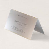 Carte De Visite Moderne Monogramme Or Argent Look Elegant Modèle (Dos)