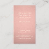 Carte De Visite Moderne Monogramme Rose Gold Faux Foil Vertical (Dos)
