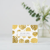 Carte De Visite Moderne Monstère Or Tropical Feuille Professionnel (Debout devant)