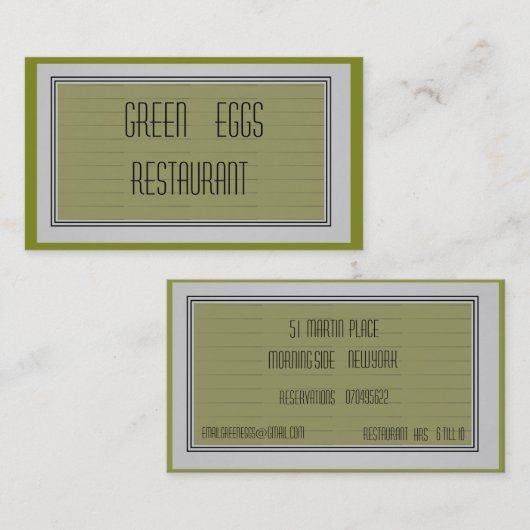 Carte de visite moderne Moss Green (Devant / Derrière)