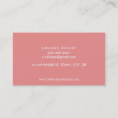 Carte De Visite MODERNE MOTIF rayé corail rétro logo gris (Dos)