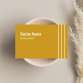 Carte De Visite Moderne moutarde Jaune & Blanc Strié Professionnel