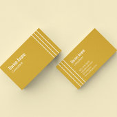 Carte De Visite Moderne moutarde Jaune & Blanc Strié Professionnel
