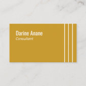 Carte De Visite Moderne moutarde Jaune & Blanc Strié Professionnel (Devant)