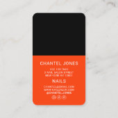 Carte De Visite Moderne néon orange chic élégant design vernis à o (Dos)