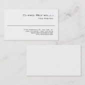 Carte de visite moderne Noir Blanc Charmant (Devant / Derrière)