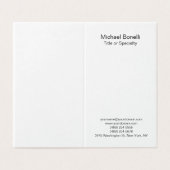 Carte De Visite Moderne Noir & Blanc Élégant Plat Professionnel (Extérieur déplié)