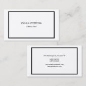 Carte De Visite Moderne Noir Blanc Noir Attrayant Deux Côtés (Devant / Derrière)