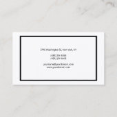 Carte De Visite Moderne Noir Blanc Noir Attrayant Deux Côtés (Dos)