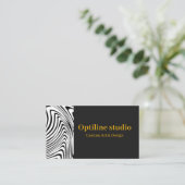 Carte de visite moderne noir blanc Op Art (Debout devant)