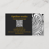 Carte de visite moderne noir blanc Op Art (Dos)