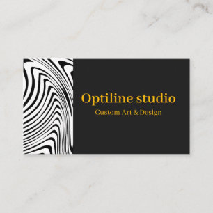 Carte de visite moderne noir blanc Op Art