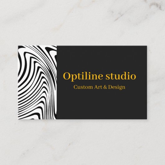 Carte de visite moderne noir blanc Op Art (Devant)