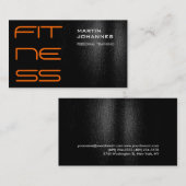 Carte de visite moderne noir blanc orange (Devant / Derrière)