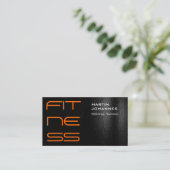 Carte de visite moderne noir blanc orange (Debout devant)