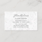 Carte De Visite Moderne noir blanc Rose Floral Design Professionne (Dos)