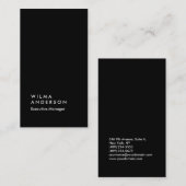 Carte De Visite Moderne noir blanc tendance professionnel impressi (Devant / Derrière)