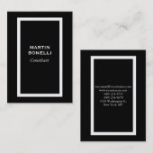 Carte de visite moderne noir blanc vertical (Devant / Derrière)