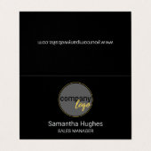 CARTE DE VISITE MODERNE NOIR COMPANY LOGO FOLDED (Extérieur déplié)