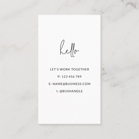 Carte de visite moderne noir et blanc (Dos)