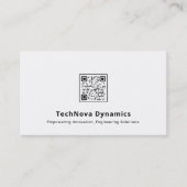 Carte de visite moderne noir et blanc avec code QR (Devant)