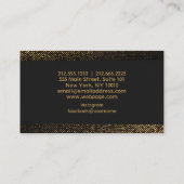 Carte de visite moderne noir et or (Dos)