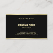 Carte De Visite Moderne Noir Et Or Professionnel Attrayant (Dos)