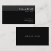 Carte de visite moderne noir / gris (Devant / Derrière)