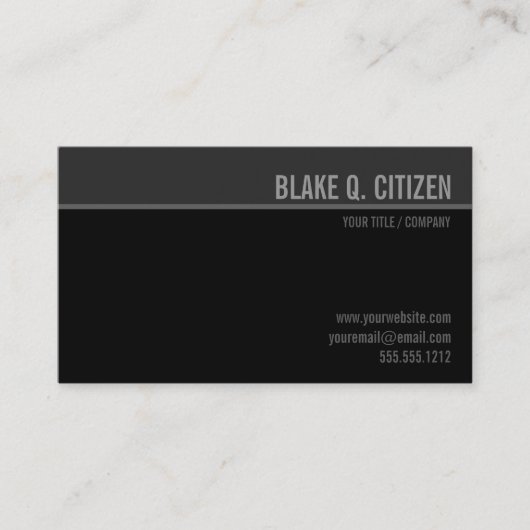 Carte de visite moderne noir / gris (Devant)