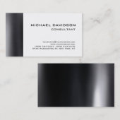 Carte De Visite Moderne noir gris blanc élégant élégant (Devant / Derrière)