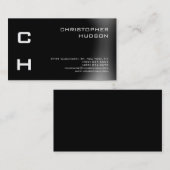 Carte de visite moderne noir gris clair (Devant / Derrière)