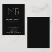 Carte de visite moderne noir gris foncé (Devant / Derrière)