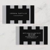 Carte De Visite Moderne Noir Gris Gris Gris Gris Gris Professionne (Devant / Derrière)