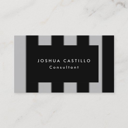 Carte De Visite Moderne Noir Gris Gris Gris Gris Gris Professionne (Devant)