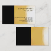 Carte de visite moderne noir jaune clair (Devant / Derrière)