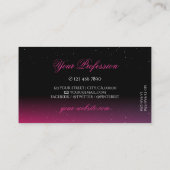 Carte De Visite Moderne noir rose violet brillant Diamants élégant (Dos)