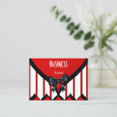 Carte de visite Moderne Noir Rouge Blanc Blancs (Debout devant)