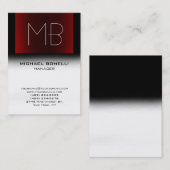 Carte de visite moderne noir rouge blanc élégant (Devant / Derrière)