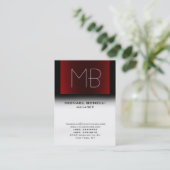 Carte de visite moderne noir rouge blanc élégant (Debout devant)