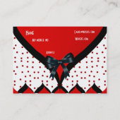 Carte de visite Moderne Noir Rouge Blanc Nœud Papi (Dos)