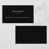 Carte de visite moderne noir simple (Devant / Derrière)