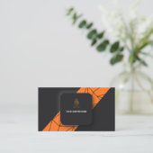 Carte de visite moderne noire orange or (Debout devant)