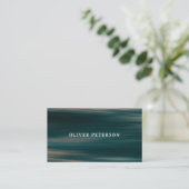 Carte de visite moderne océan bleu plage (Debout devant)