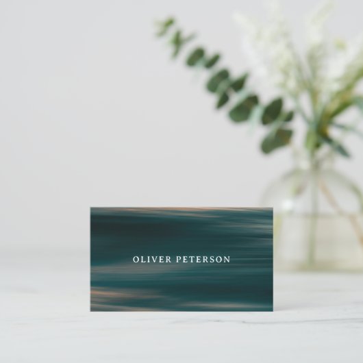 Carte de visite moderne océan bleu plage (Debout devant)