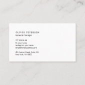 Carte de visite moderne océan bleu plage (Dos)