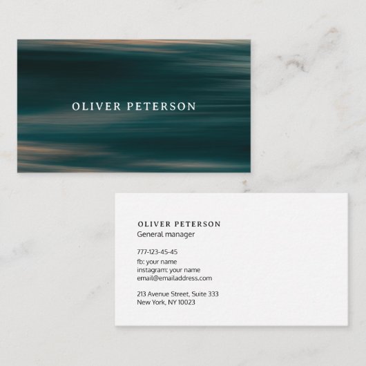 Carte de visite moderne océan bleu plage (Devant / Derrière)