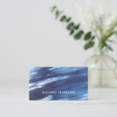 Carte de visite moderne océan bleu plage (Debout devant)